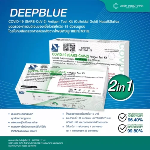 DEEPBLUE ATK 1กล่อง 25เทส 2IN1 ชุดตรวจโควิดแบบน้ำลายและจมูก